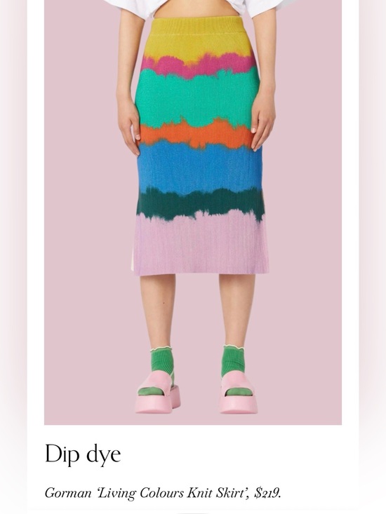 gorman Dresses & Skirts - Gorman Living Colours Knit Skirt, Multicolor Rainbow dip dyed